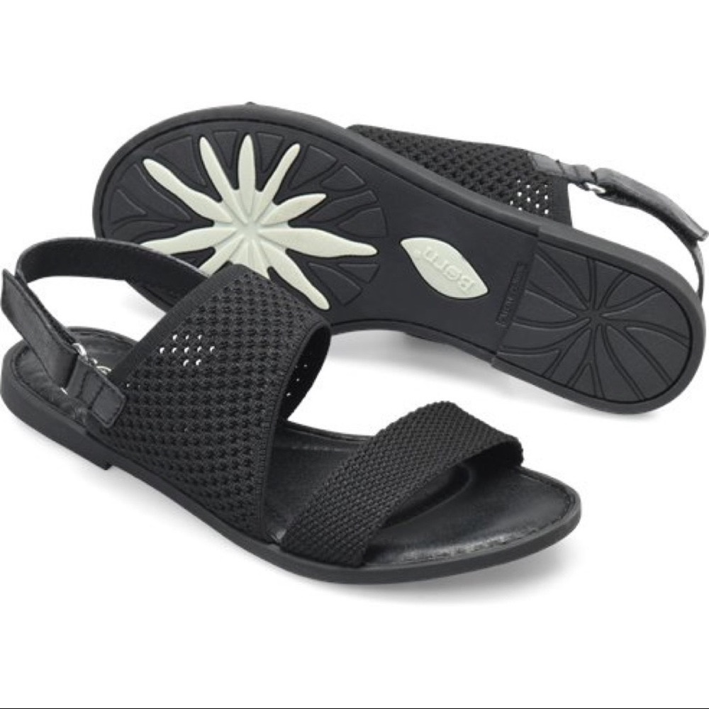 NIB Born Hanz Knit Combo Slingback Flat Sandal 7M